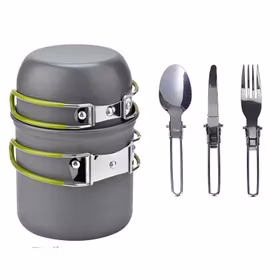 Campingkök 2 delar med bestick