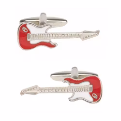 Manschettknapp - Röd gitarr