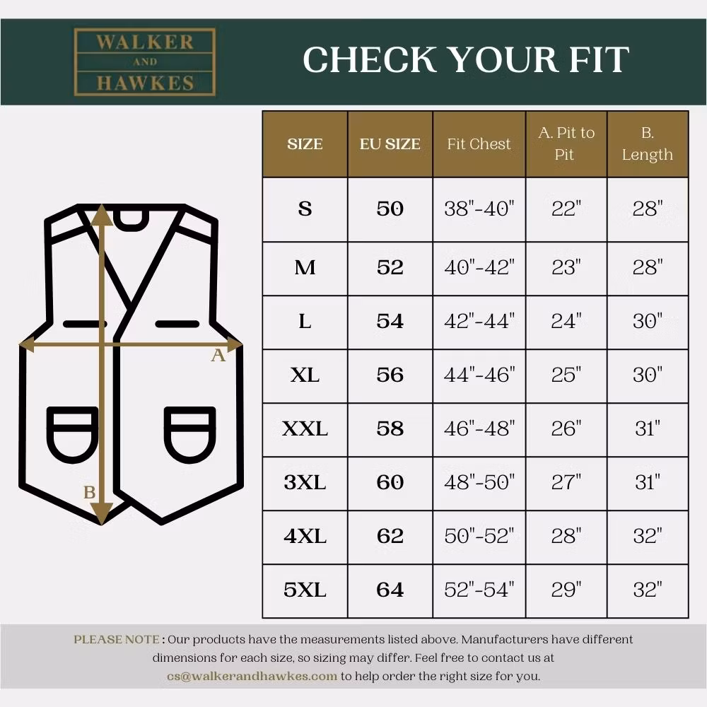 Vaxad väst Navy - Walker & Hawkes