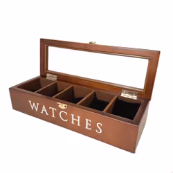 Brunt klockskrin för fem klockor