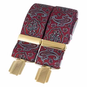 Hängslen från David Aster – vinröd paisley