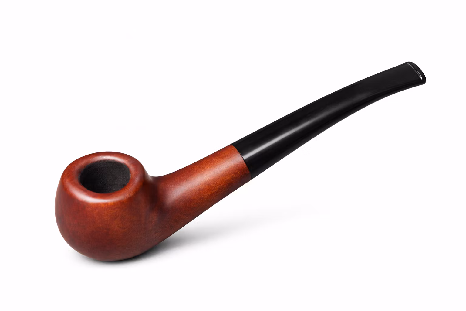 Handgjord tobakspipa i päronträ – Klassisk modell med böjt munstycke