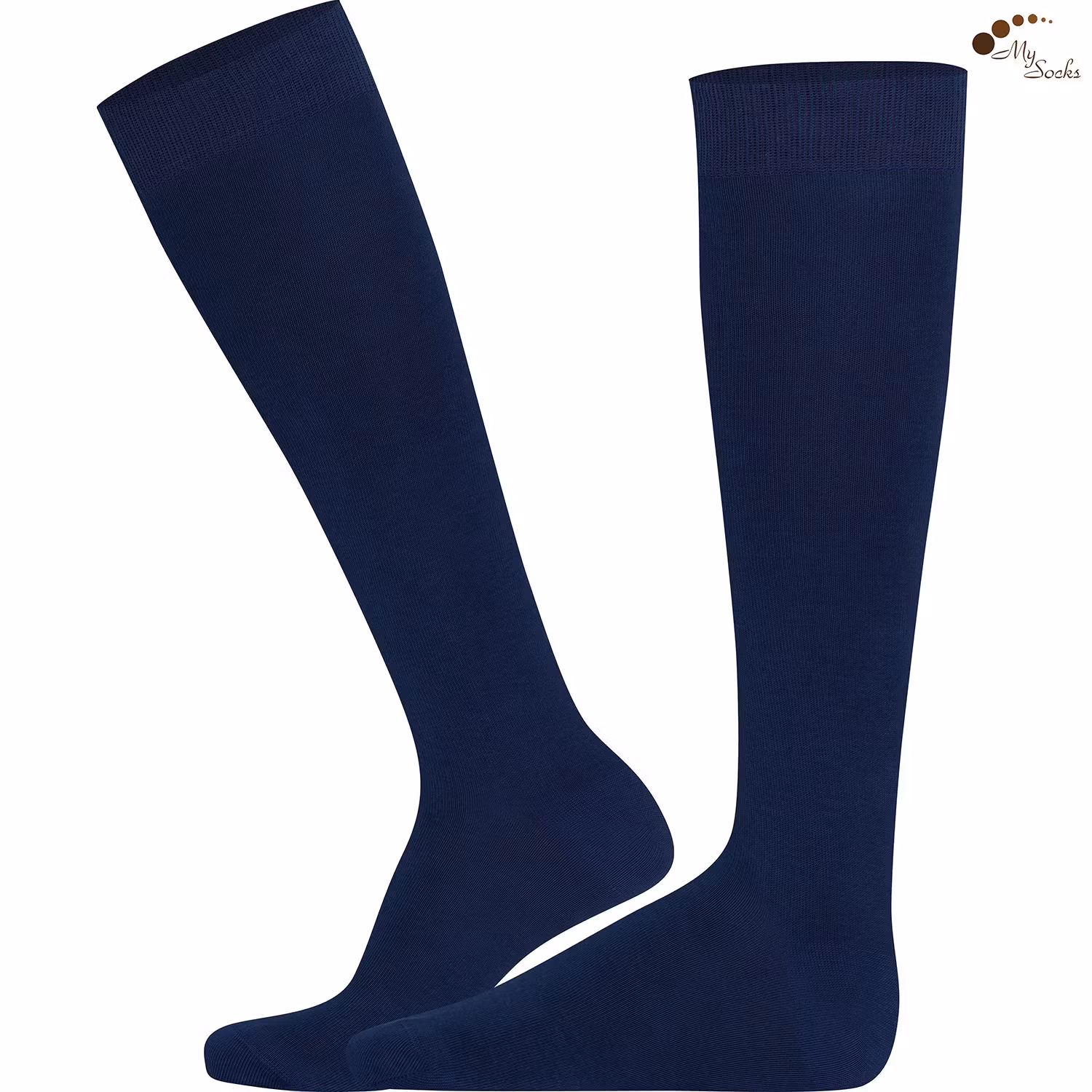 Mörkblå enfärgad knästrumpa - MySocks