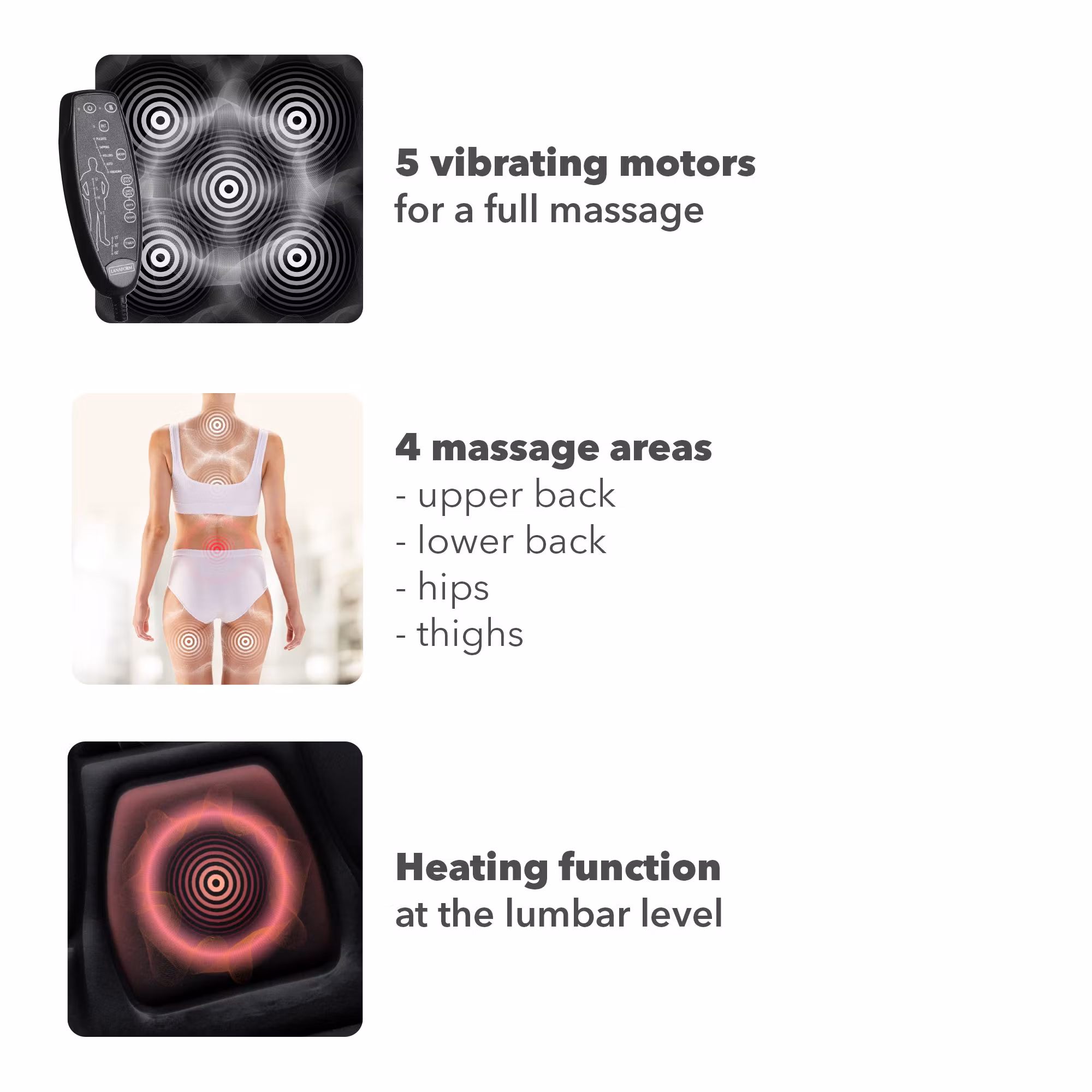 Lanaform Back Massager – avkoppling och värme för ryggen