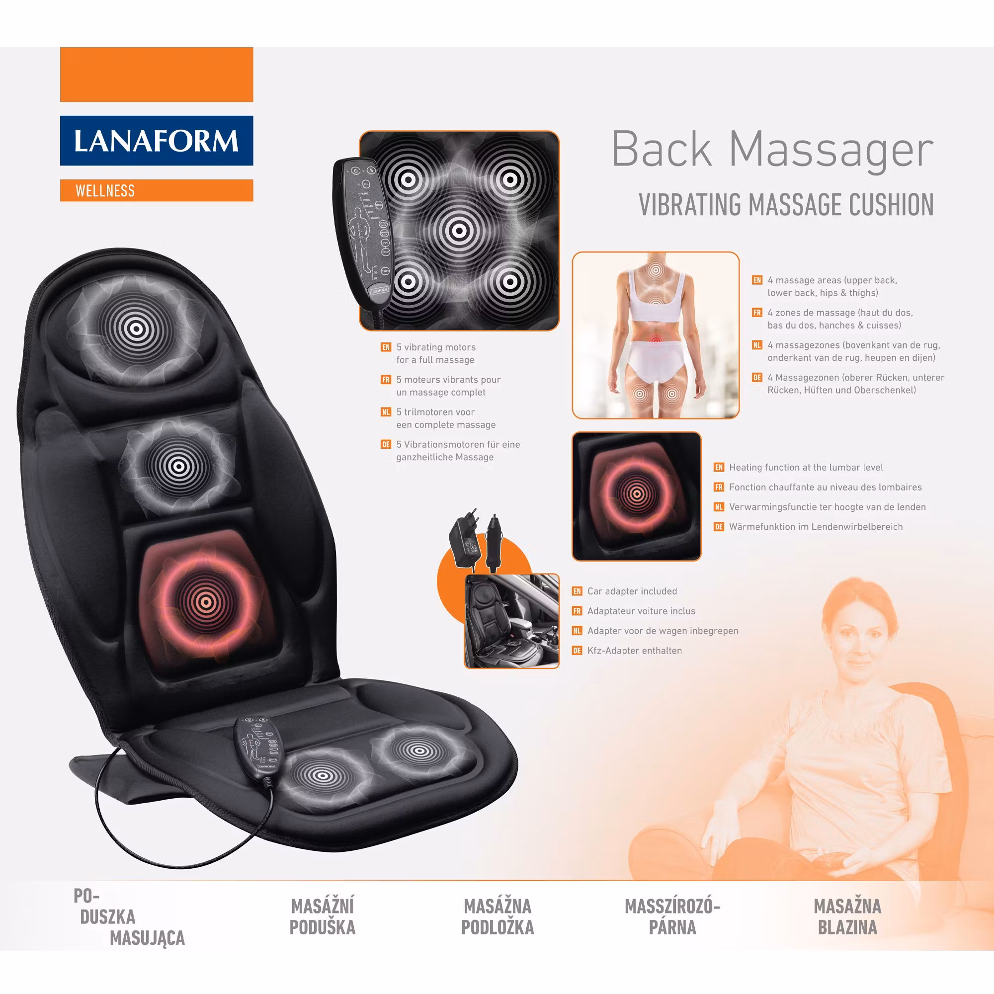 Lanaform Back Massager – avkoppling och värme för ryggen