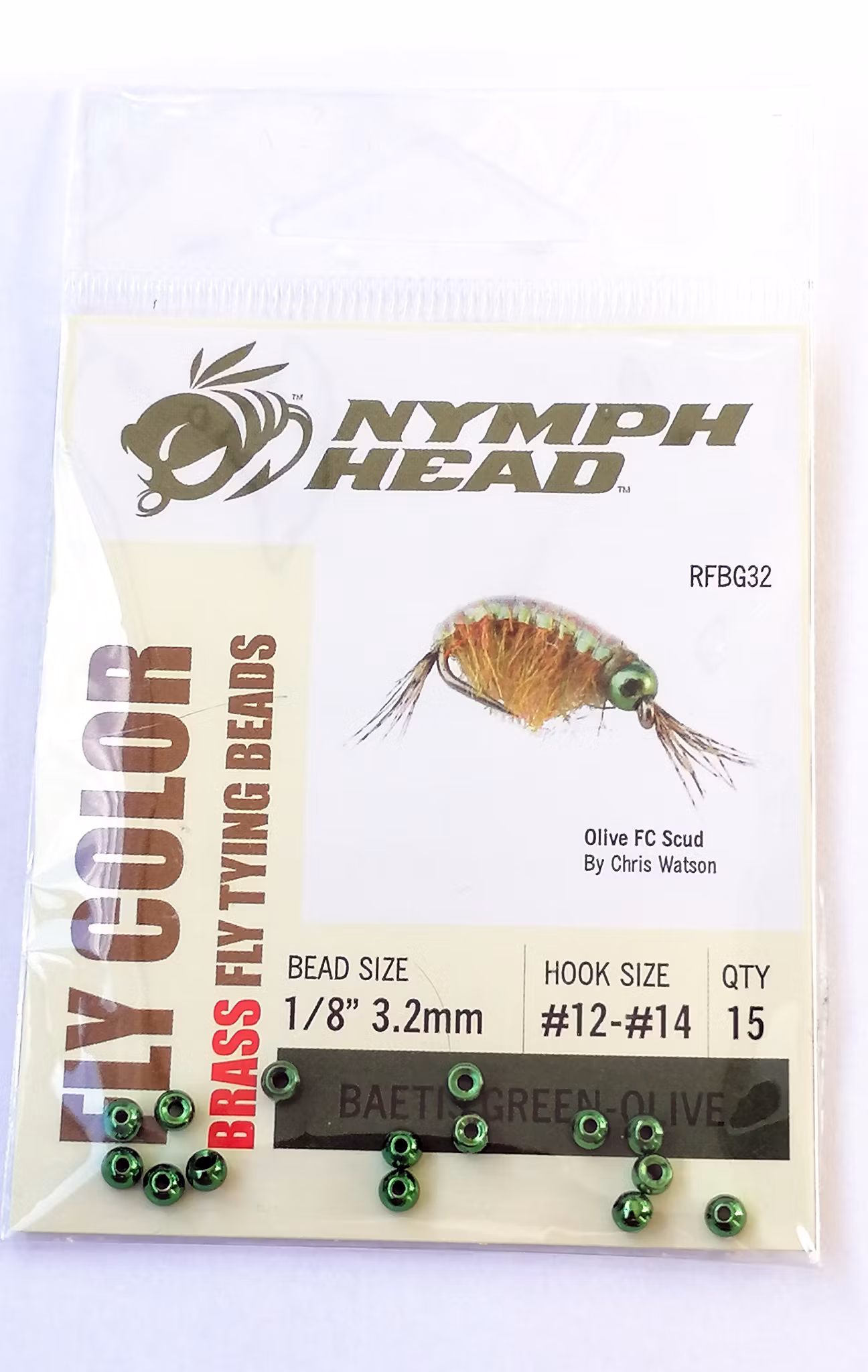 Bead Head Brass Baetis Green Olive
