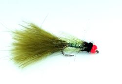 Flickslända med Fluo Red BeadHead #10