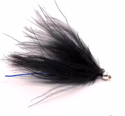 Black Micro Streamer BeadHead Silver #10
