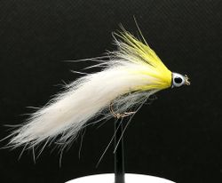 Black Ghost Yellow/White ConeHead Streamer #8