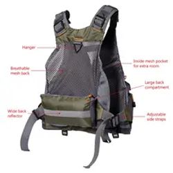 Bassdash Breathable Fishing Vest Green