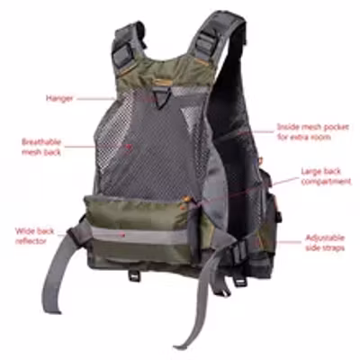 Bassdash Breathable Fishing Vest Green