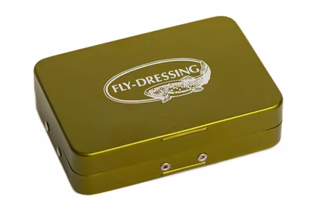 FLY-DRESSING ALUMINIUM BOX 6 COMPARTMENTS – OLIVE