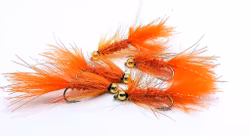 Wolly Bugger Orange BeadHead #10