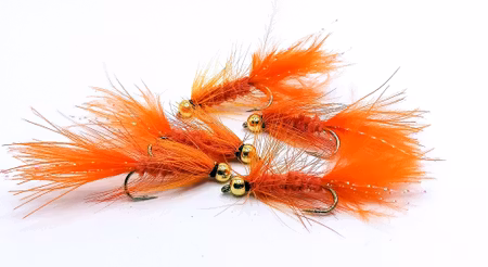 Wolly Bugger Orange BeadHead #10