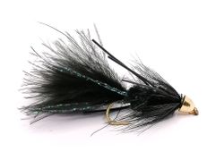 Wolly Bugger Black ConeHead Rubberlegs #8