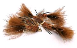 Wolly Bugger Brown ConeHead Rubberlegs #8