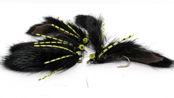 Zonker Black and Yellow Dumbell Rubberlegs #8