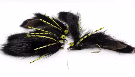 Zonker Black and Yellow Dumbell Rubberlegs #8