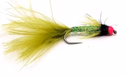 Flickslända Olive BeadHead CeriseFlame #10