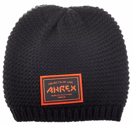 Ahrex ''Handknit'' Woven Patch Beanie Black