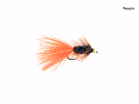 Wolly Bugger Brown & Orange BeadHead #10