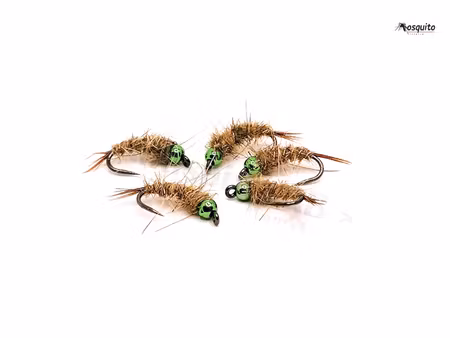 Hare’s Ear nymph BH Caddies Green (tungsten)