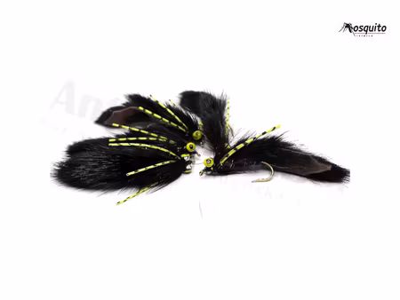 Zonker Black and Yellow Dumbell Rubberlegs #8