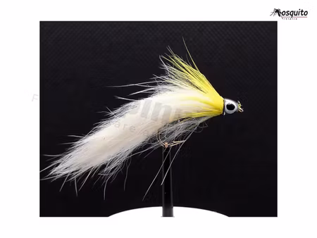 Black Ghost Yellow/White ConeHead Streamer #8