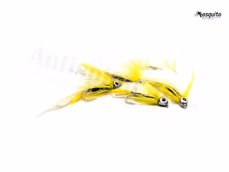 Black Ghost Yellow/White ConeHead Streamer #8