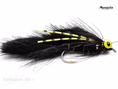 Zonker Black and Yellow Dumbell Rubberlegs #8