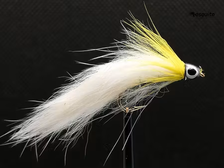 Black Ghost Yellow/White ConeHead Streamer #8
