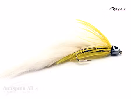 Black Ghost Yellow/White ConeHead Streamer #8