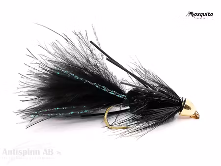 Wolly Bugger Black ConeHead Rubberlegs #8