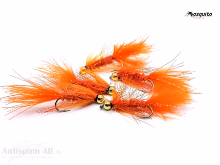 Wolly Bugger Orange BeadHead #10