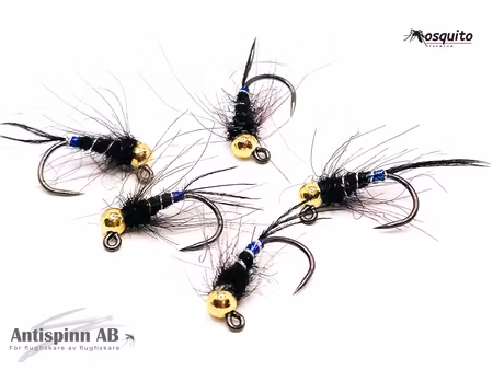 Black Gnat Euronymph Tungstenshuvud #14