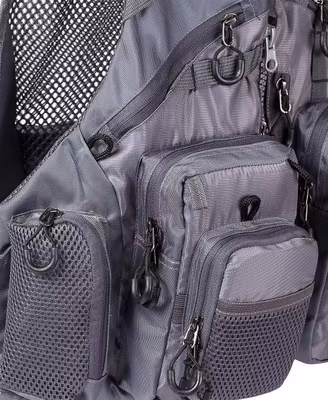 Breathable Fishing Vest Dark Grey