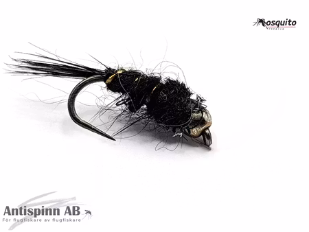 Nymph Black Gold Rib BH #14