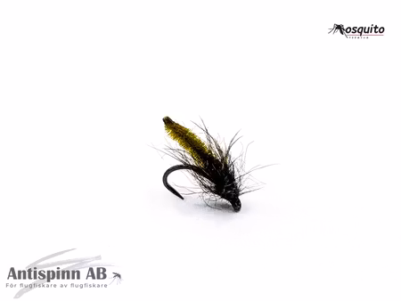 Flytande Chenille Puppa Caddis Olive Light Dressed #14
