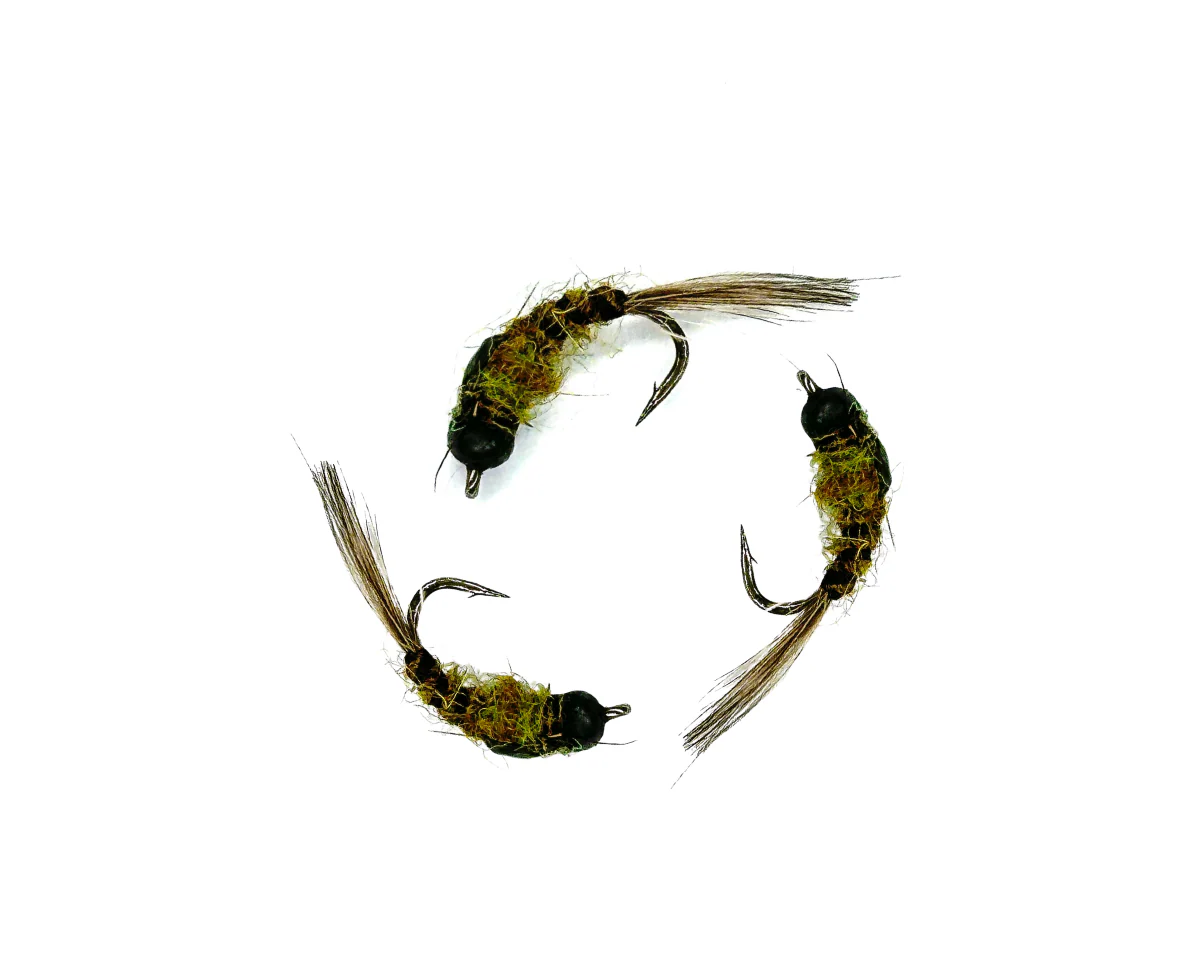 G.H. Ribbed Tungsten Nymph Olive #14 J:son