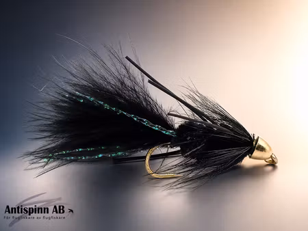 Wolly Bugger Black ConeHead Rubberlegs #8