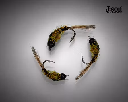 G.H. Ribbed Tungsten Nymph Olive #14 J:son