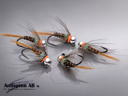 PT Orange Natural Brown Nymph Tungstenshuvud #14