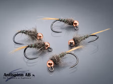 Natural Quill Jig Pupa Tungstenshuvud #14