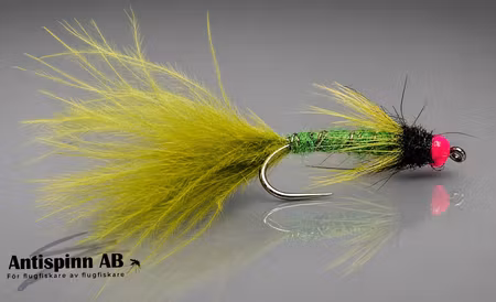 Flickslända Olive BeadHead CeriseFlame #10