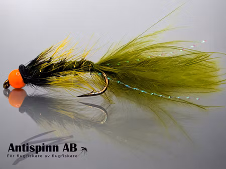 Flickslända Olive BeadHead Orange #10