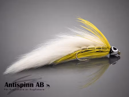 Black Ghost Yellow/White ConeHead Streamer #8