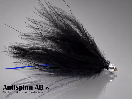Black Micro Streamer BeadHead Silver #10