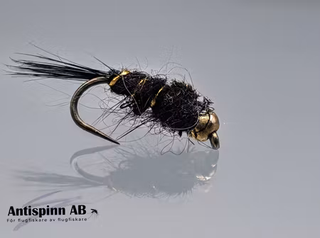 Nymph Black Gold Rib BH #14