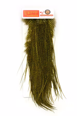 Whiting Silver Saddle Grizzly/Olive Grizzly Dyed Olive