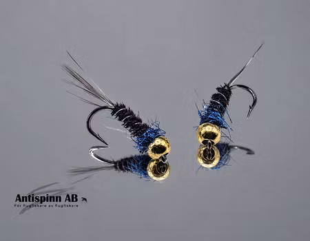 Black and UV Blue Nymph Tungsten #16